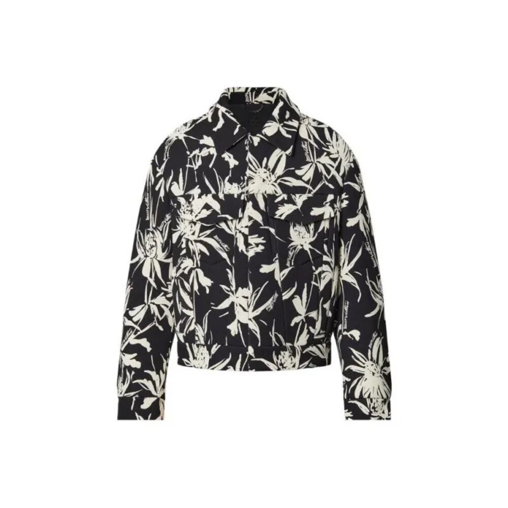 LOUIS VUITTON Cropped Denim Jacket SS23 NWT silk floral all over print